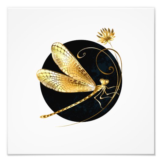 Goldene Libelle Fotodruck (Vorne)