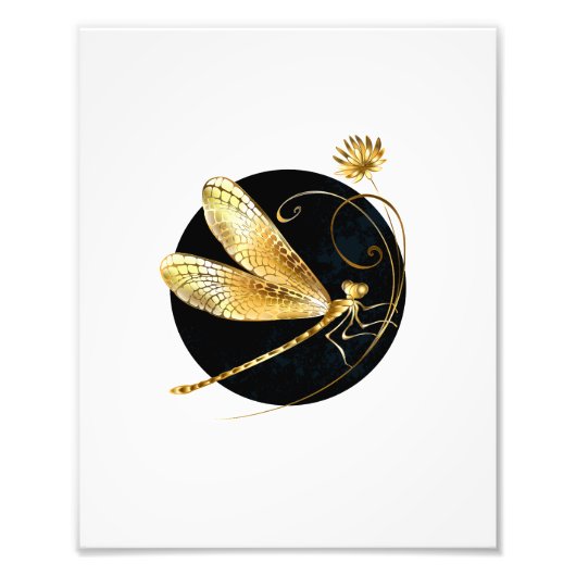 Goldene Libelle Fotodruck (Vorne)