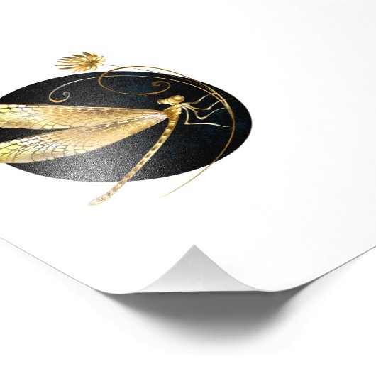 Goldene Libelle Fotodruck (Ecke)