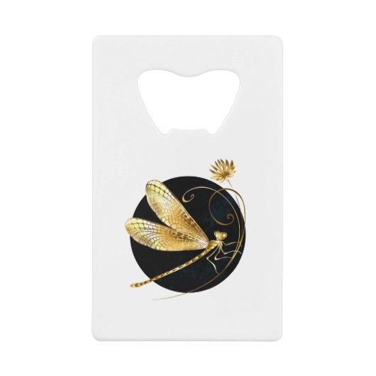 Goldene Libelle Geldbeutel Flaschenöffner (Vorderseite)