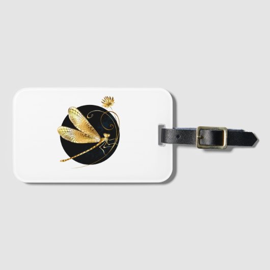 Goldene Libelle Gepäckanhänger (Vorderseite (Horizontal))
