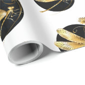 Goldene Libelle Geschenkpapier (Rolleneckpunkt)