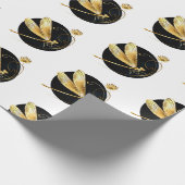 Goldene Libelle Geschenkpapier (Ecke)