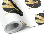 Goldene Libelle Geschenkpapier (Rolleneckpunkt)