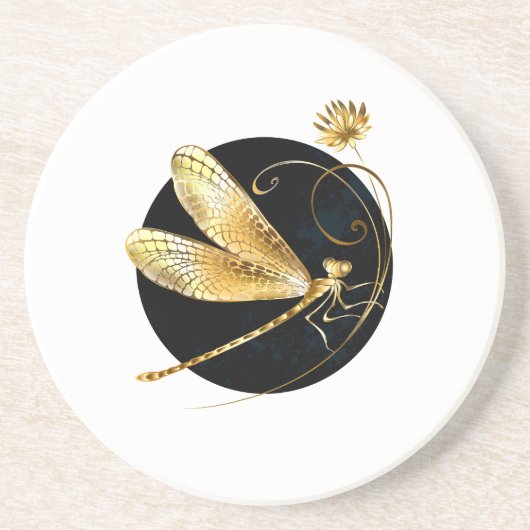 Goldene Libelle Getränkeuntersetzer (Vorne)