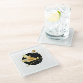 Goldene Libelle Glasuntersetzer (Schrägansicht)