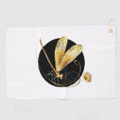 Goldene Libelle Golfhandtuch (Horizontal)