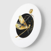 Goldene Libelle Große Wanduhr (Winkel)