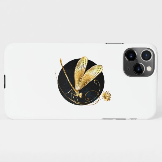 Goldene Libelle iPhone Hülle (Rückseite (Horizontal))