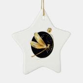 Goldene Libelle Keramik Ornament (Rechts)