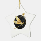 Goldene Libelle Keramik Ornament (Links)