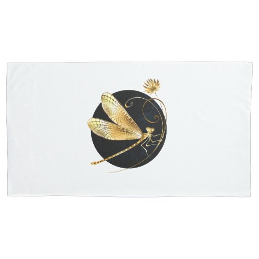 Goldene Libelle Kissenbezug (Vorderseite-Links)