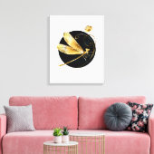 Goldene Libelle Leinwanddruck (Insitu (Wohnzimmer))