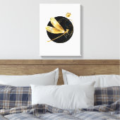 Goldene Libelle Leinwanddruck (Insitu (Schlafzimmer))