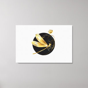 Goldene Libelle Leinwanddruck