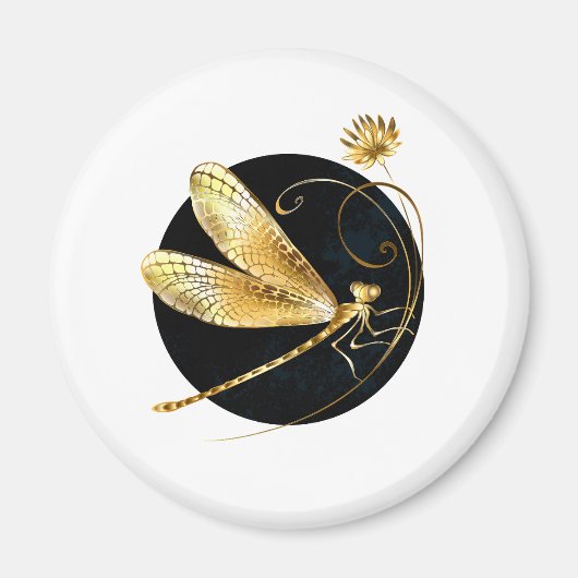Goldene Libelle Magnet (Vorne)