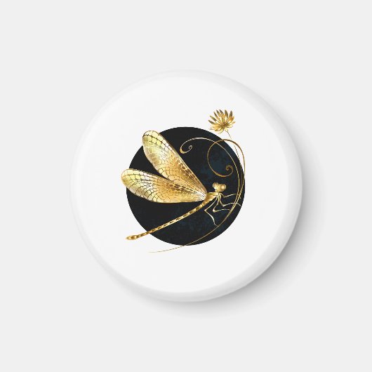 Goldene Libelle Magnet (Vorne)