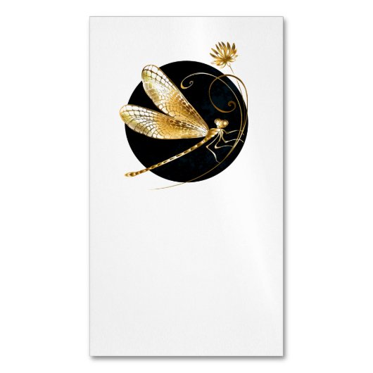 Goldene Libelle Magnetische Visitenkarte (Vorderseite Vertikal)
