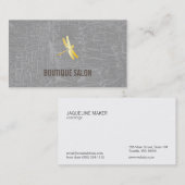 Goldene Libelle / marmoriertes Grau Visitenkarte (Vorne/Hinten)