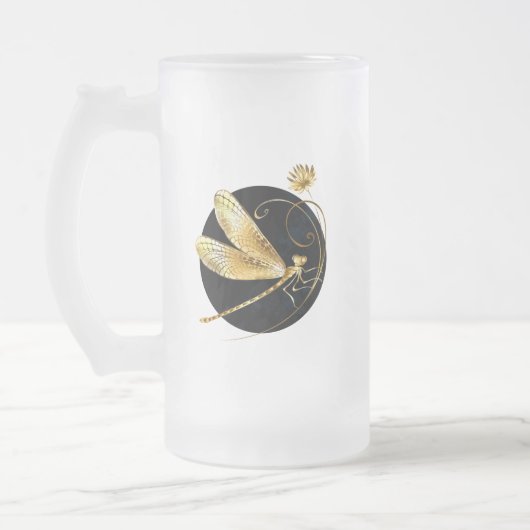 Goldene Libelle Mattglas Bierglas (Links)