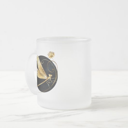 Goldene Libelle Mattglastasse (Vorderseite Links)