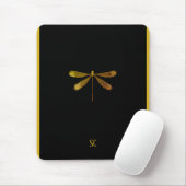 Goldene Libelle mit benutzerdefiniertem Text Mousepad (Mit Mouse)