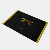 Goldene Libelle mit individuellem Text Fußmatte (Schrägansicht)
