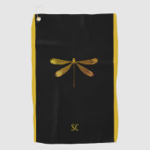 Goldene Libelle mit individuellem Text Golfhandtuch (Vorderseite)