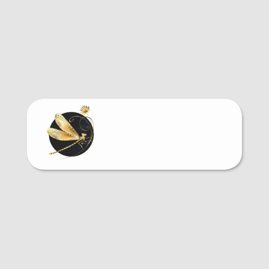 Goldene Libelle Namensschild (Vorderseite)