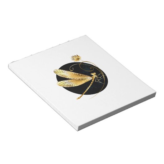 Goldene Libelle Notizblock (angewinkelt)
