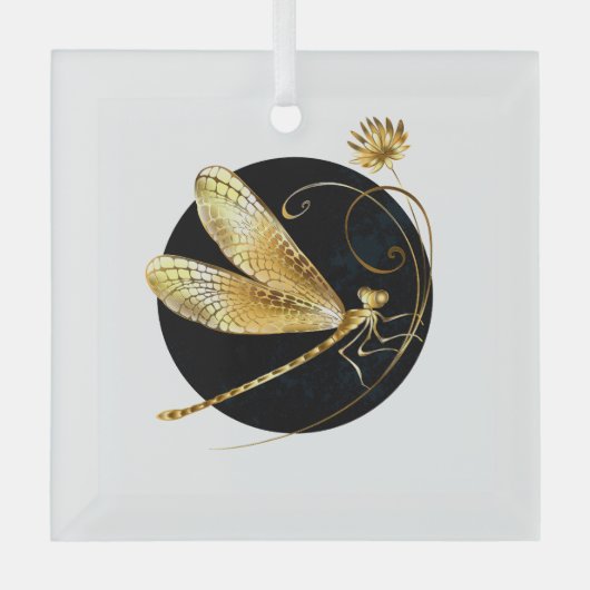 Goldene Libelle Ornament Aus Glas (Vorderseite)