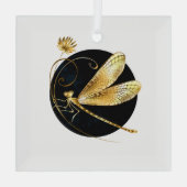 Goldene Libelle Ornament Aus Glas (Rückseite)