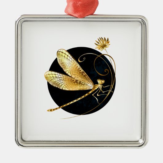 Goldene Libelle Ornament Aus Metall (Vorne)