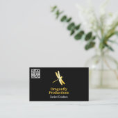 Goldene Libelle | QR Code Business Card Visitenkarte (Stehend Vorderseite)