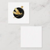 Goldene Libelle Quadratische Visitenkarte (Vorne/Hinten)