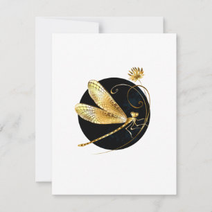 Goldene Libelle RSVP Karte