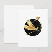 Goldene Libelle RSVP Karte (Vorne/Hinten)