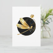 Goldene Libelle Save The Date (Stehend Vorderseite)