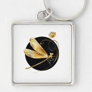 Goldene Libelle Schlüsselanhänger