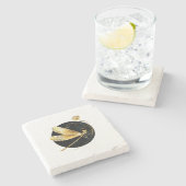 Goldene Libelle Steinuntersetzer (Seitenansicht)