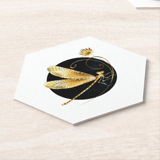 Goldene Libelle Untersetzer (angewinkelt)