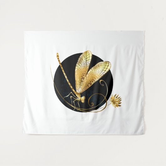 Goldene Libelle Wandteppich (Vorderseite (Horizontal))