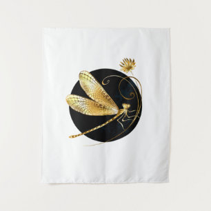 Goldene Libelle Wandteppich