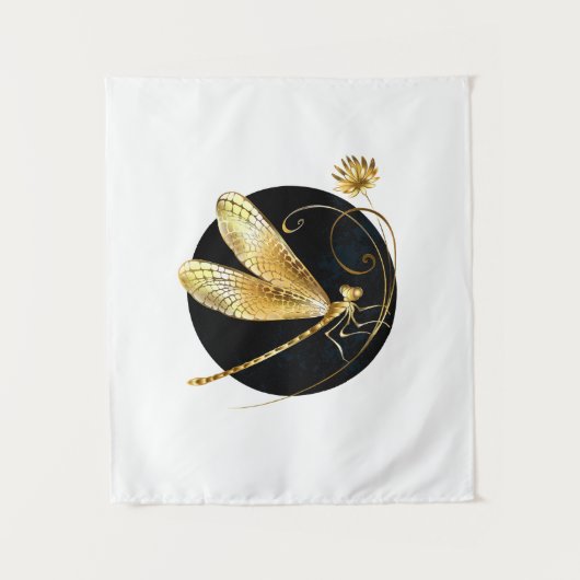 Goldene Libelle Wandteppich (Vorderseite)