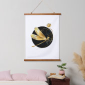 Goldene Libelle Wandteppich Mit Holzrahmen (Schlafzimmer)