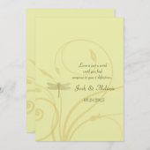 Goldene Libellen blühen Einladung (Vorne/Hinten)