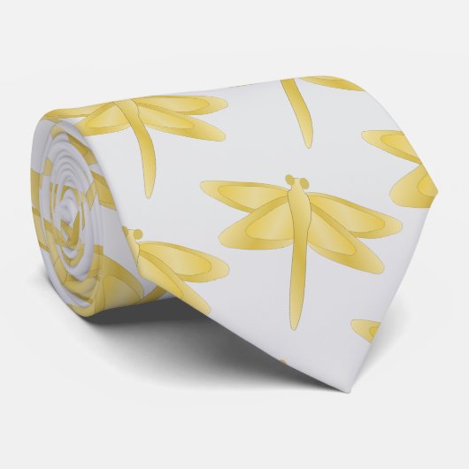 Goldene Libellen-Design Krawatte (Gerollt)