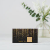 Goldene Lichtdusche auf schwarzen Platzkarten (Stehend Vorderseite)