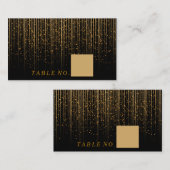 Goldene Lichtdusche auf schwarzen Platzkarten (Vorne/Hinten)