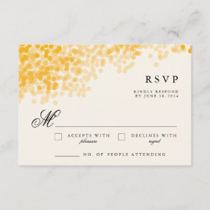 Goldene Lichtdusche   Rustikale UAWG-Reaktionskart RSVP Karte